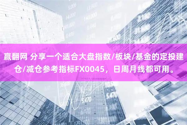 赢翻网 分享一个适合大盘指数/板块/基金的定投建仓/减仓参考指标FX0045，日周月线都可用。