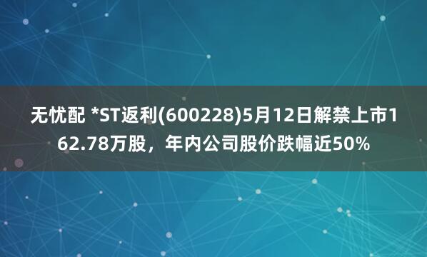 无忧配 *ST返利(600228)5月12日解禁上市162.78万股，年内公司股价跌幅近50%