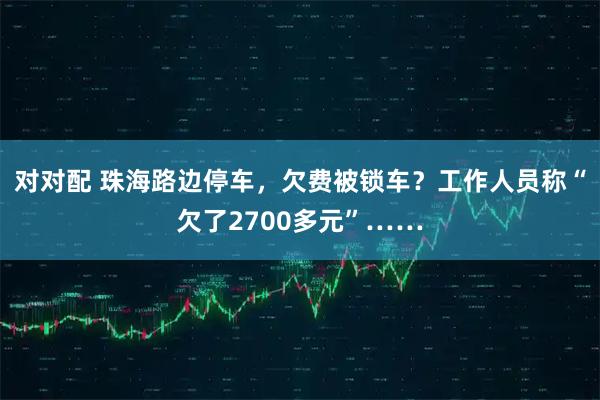 对对配 珠海路边停车，欠费被锁车？工作人员称“欠了2700多元”……