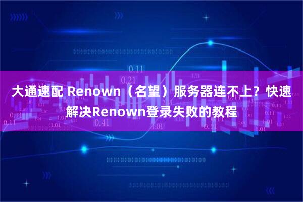 大通速配 Renown（名望）服务器连不上？快速解决Renown登录失败的教程